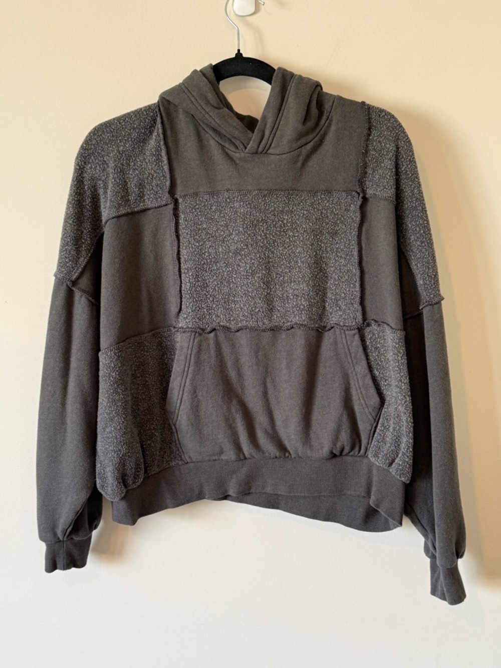 57. | aerie | Charcoal Gray Crewneck Hooded Pullover Sweater | S